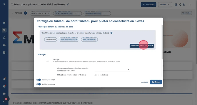 Partager un TDB Manty  - Step 5